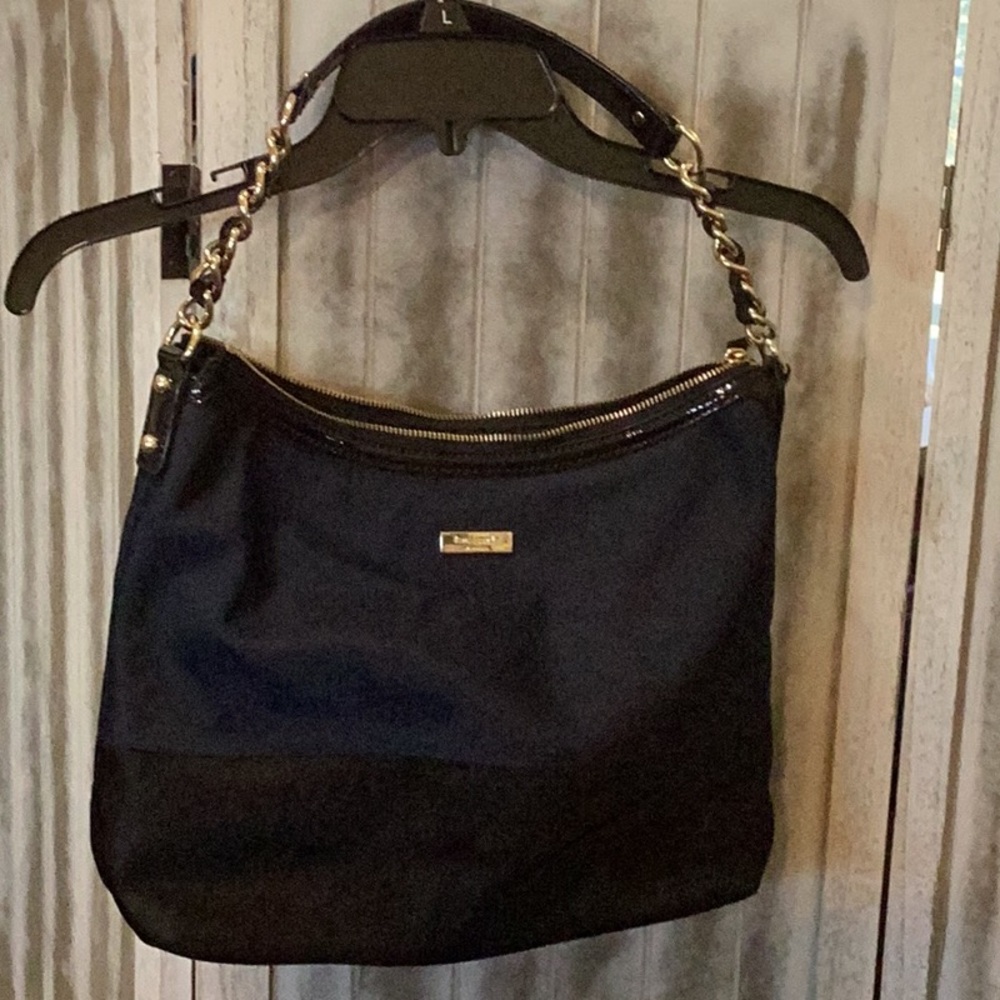 Kate Spade EUC nylon black and blue handbag